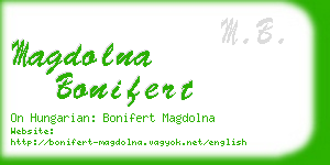 magdolna bonifert business card